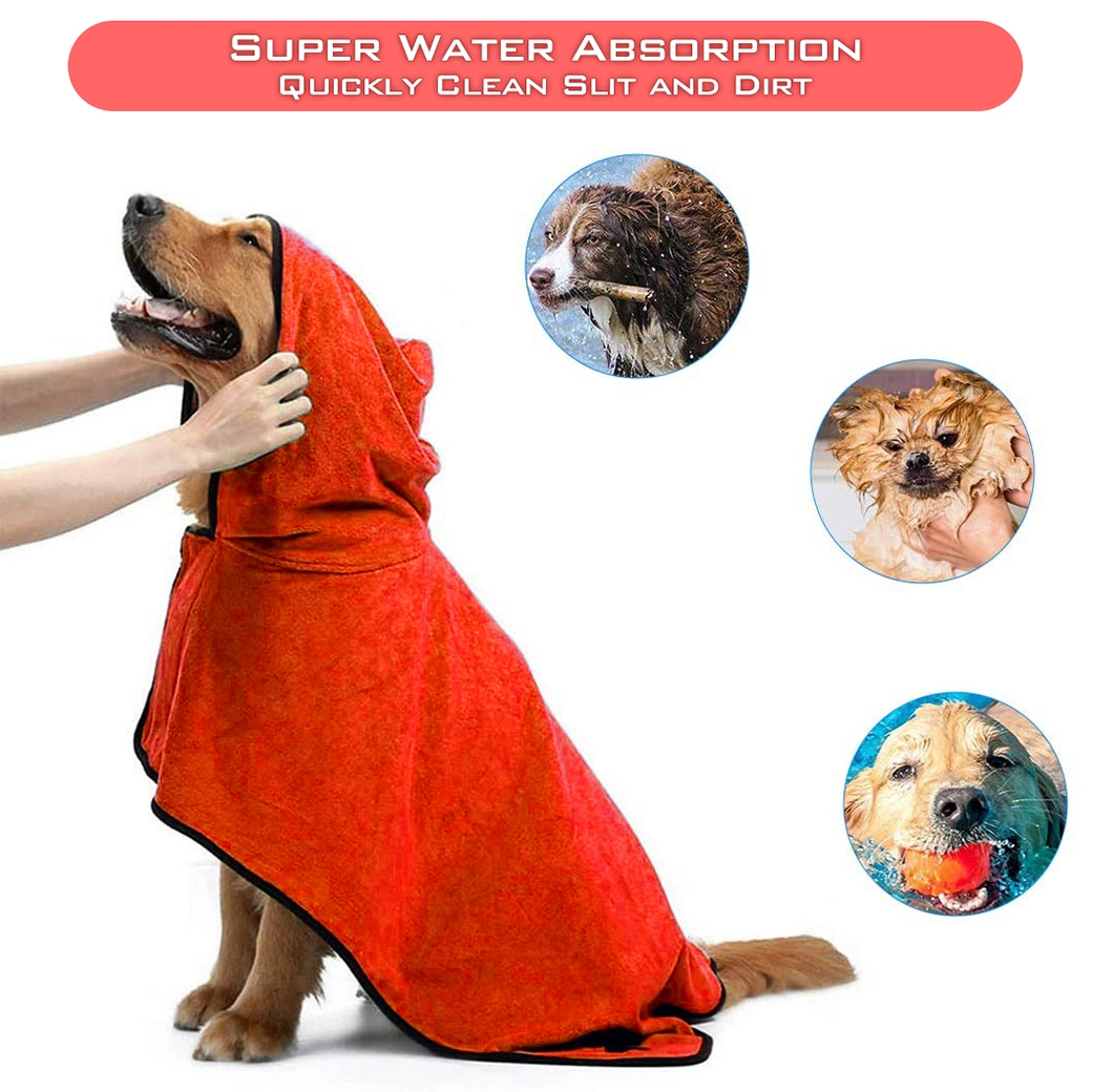 Absorbent Bathrobe Warm Grooming Quick Drying Dog Cat Towel Wholesale Pet Accessories