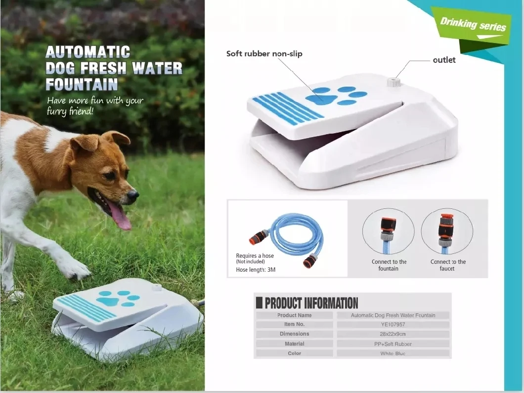 Petstar Amazon Hot Sell Dog Pedal Outdoor Pet Water Feeder Fountain Step on Dog Auto Water Dispenser