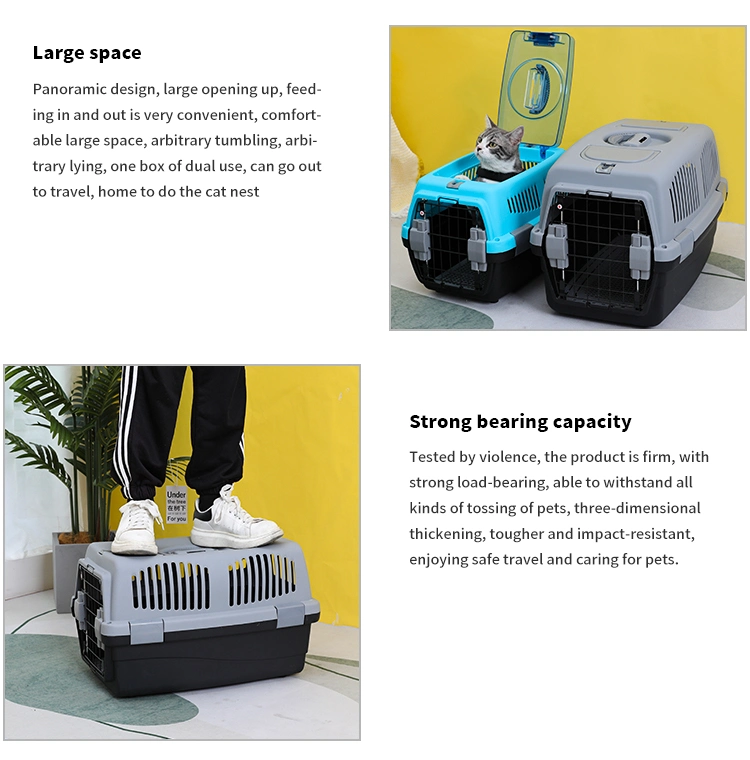 Low MOQ Pet Traveling Transport Box Plastic Dog Cat Pet Carriers Travel Products with Skylight